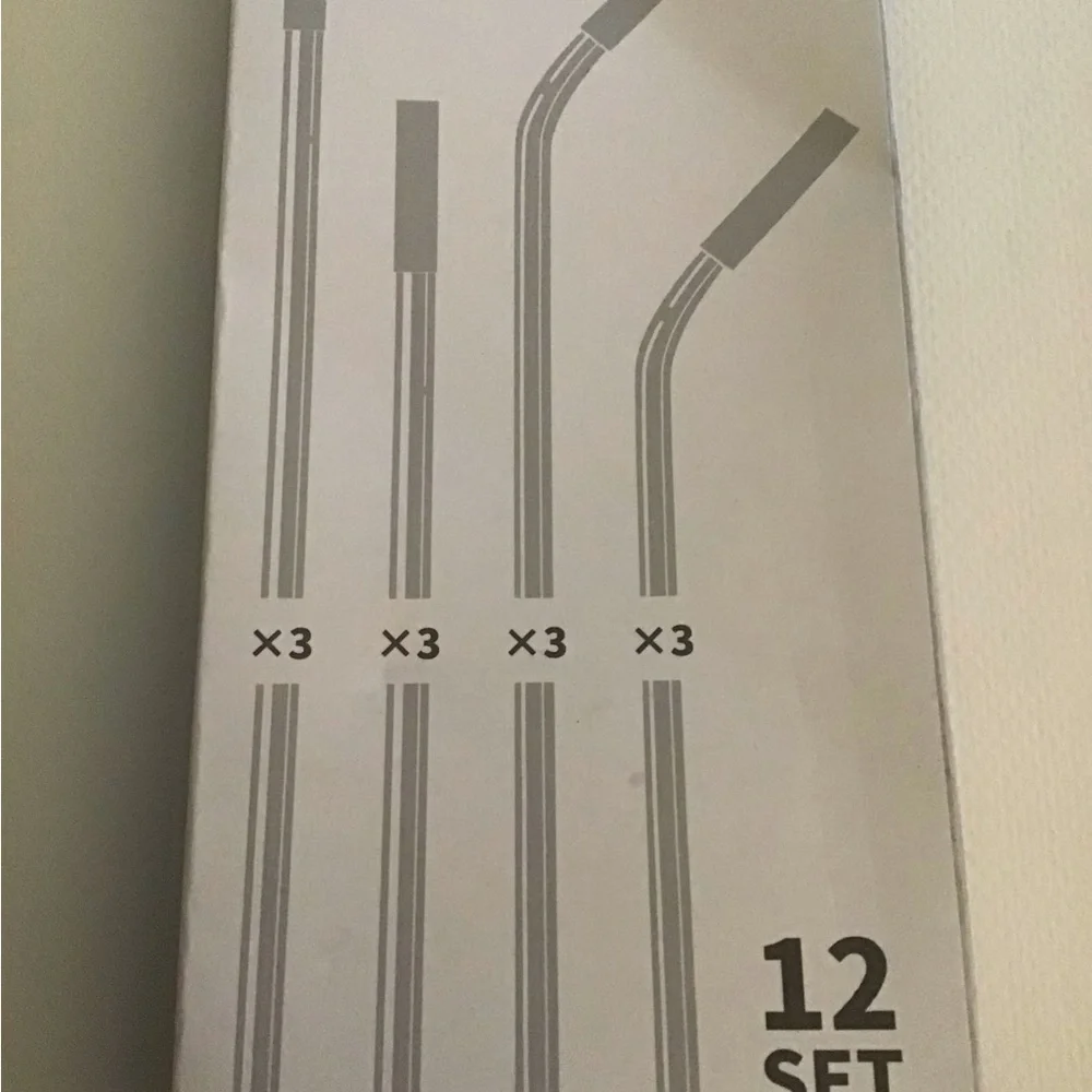 12 pack Black Metal Straws with Silicone Tips, Cleaning Brush and storage bag.… - Picture 6 of 9